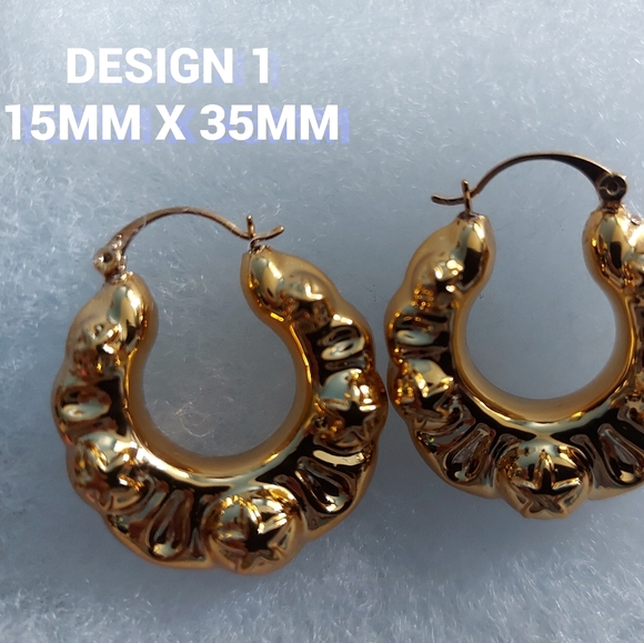 24k Gold Plated Light Hoop Earrings - Picture 4 of 10